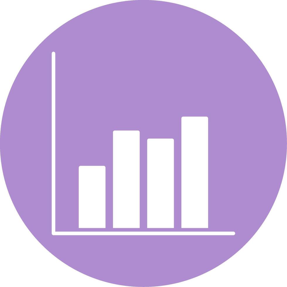 Bar Chart Glyph Circle Icon vector