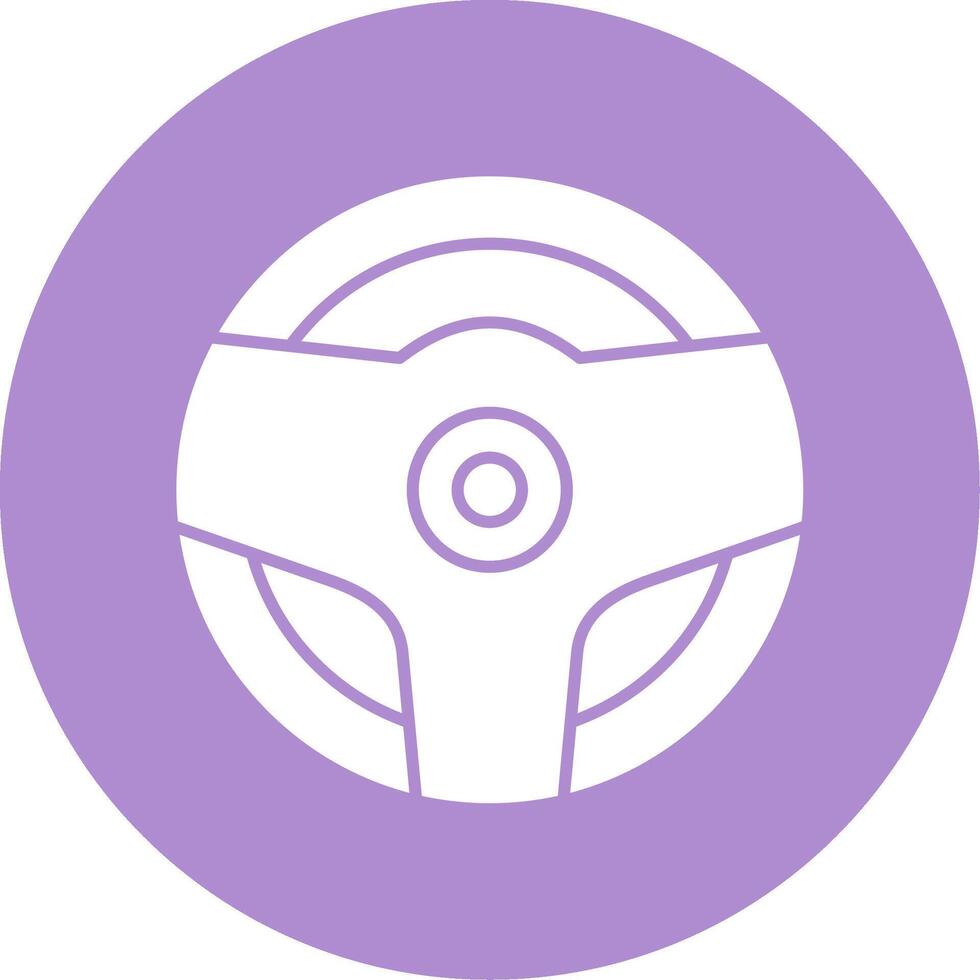 Steering Wheel Glyph Circle Icon vector