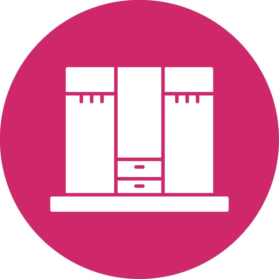 Closet Glyph Circle Icon vector