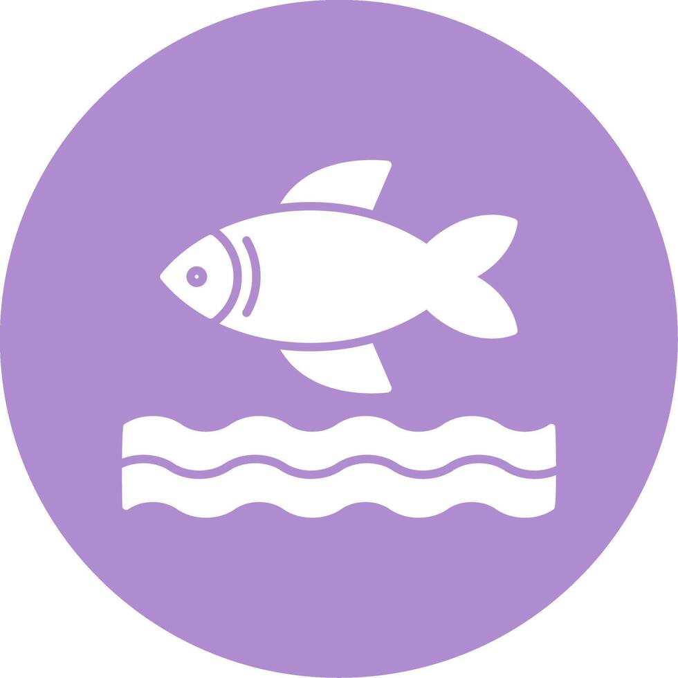 Fish Glyph Circle Icon vector