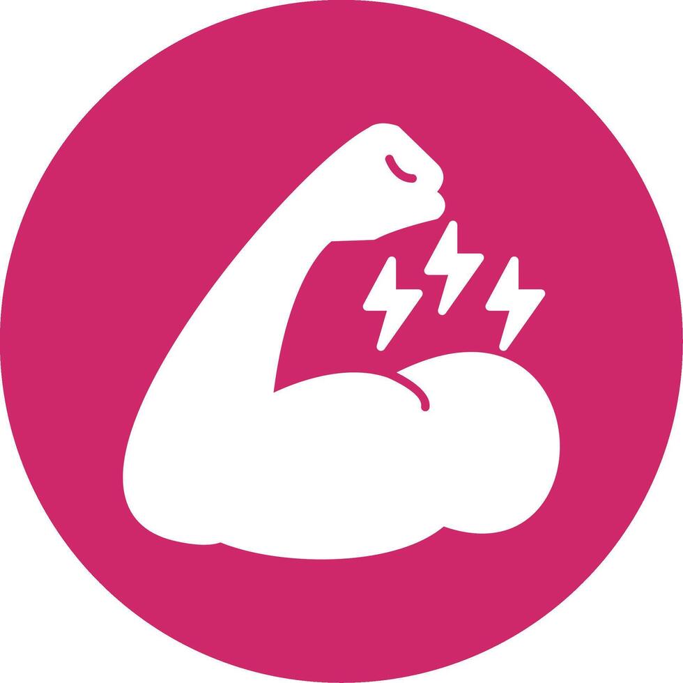 Muscle Glyph Circle Icon vector