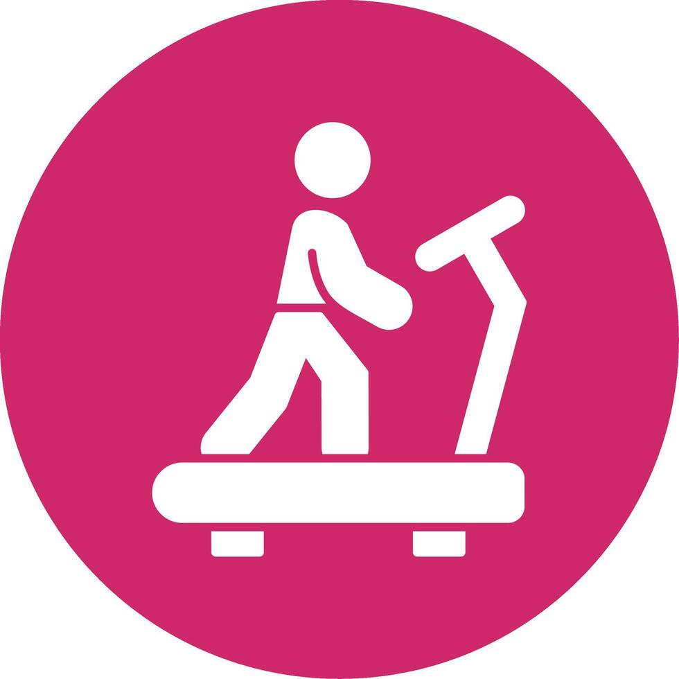 Treadmill Glyph Circle Icon vector