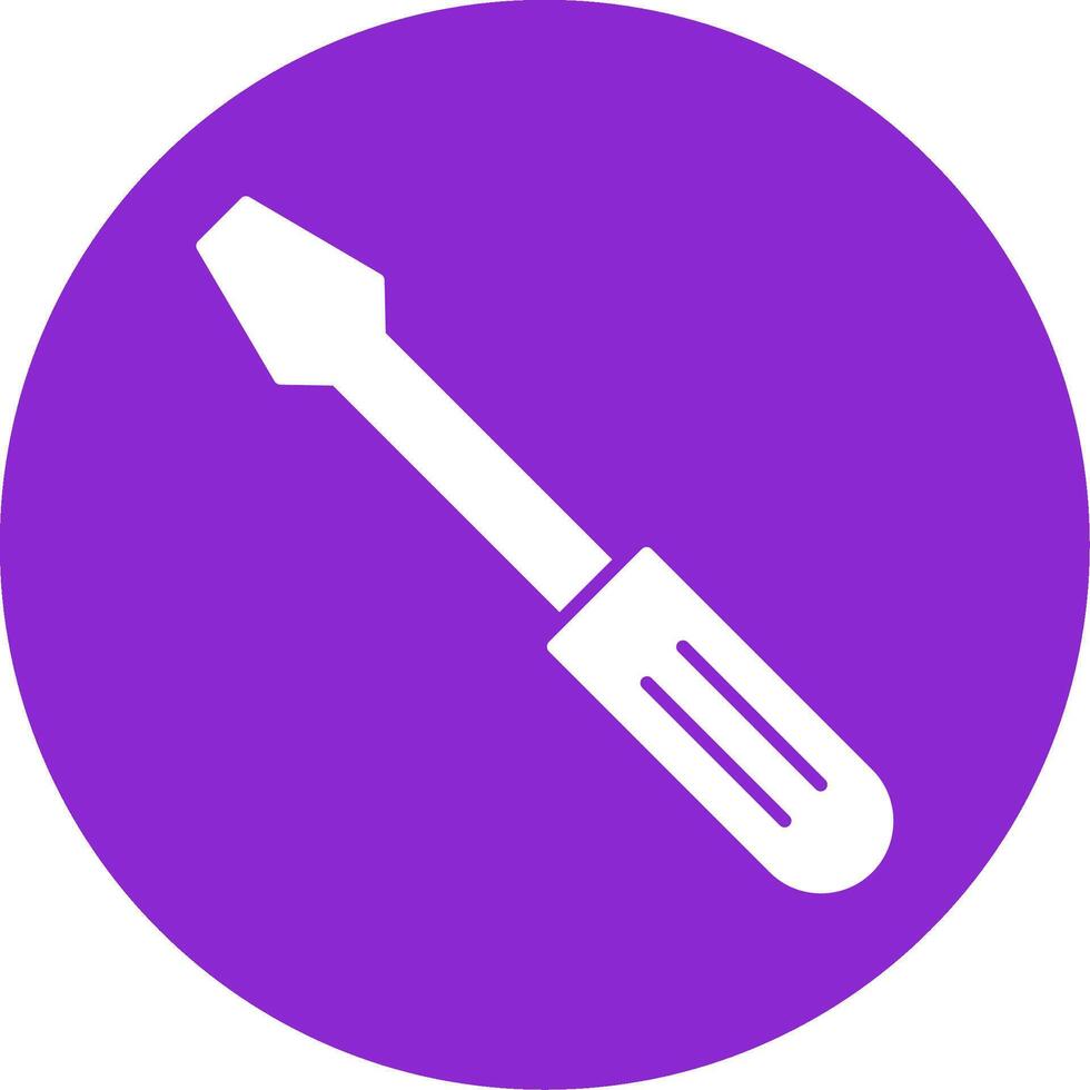 Screwdriver Glyph Circle Icon vector