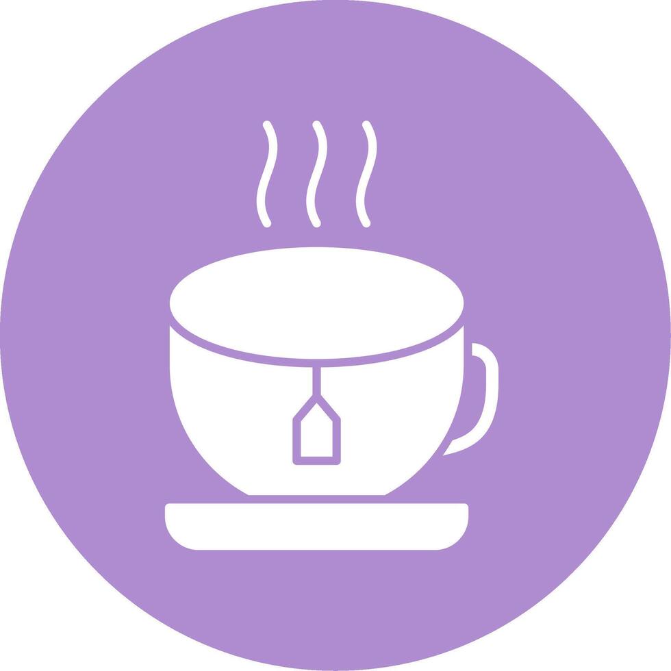 Tea Glyph Circle Icon vector