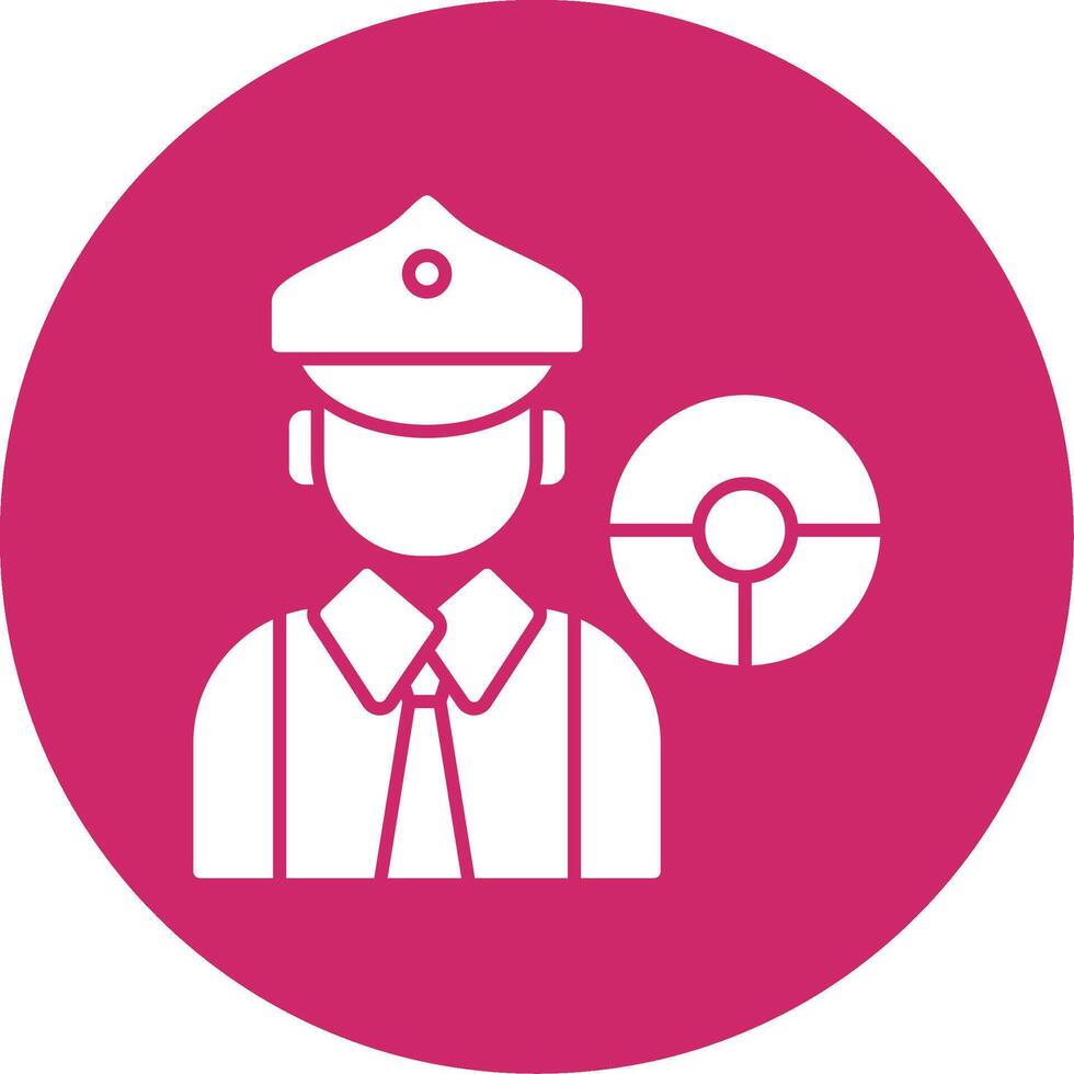 Driver Glyph Circle Icon vector