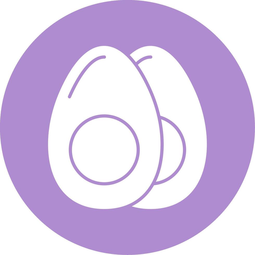 Boiled Egg Glyph Circle Icon vector