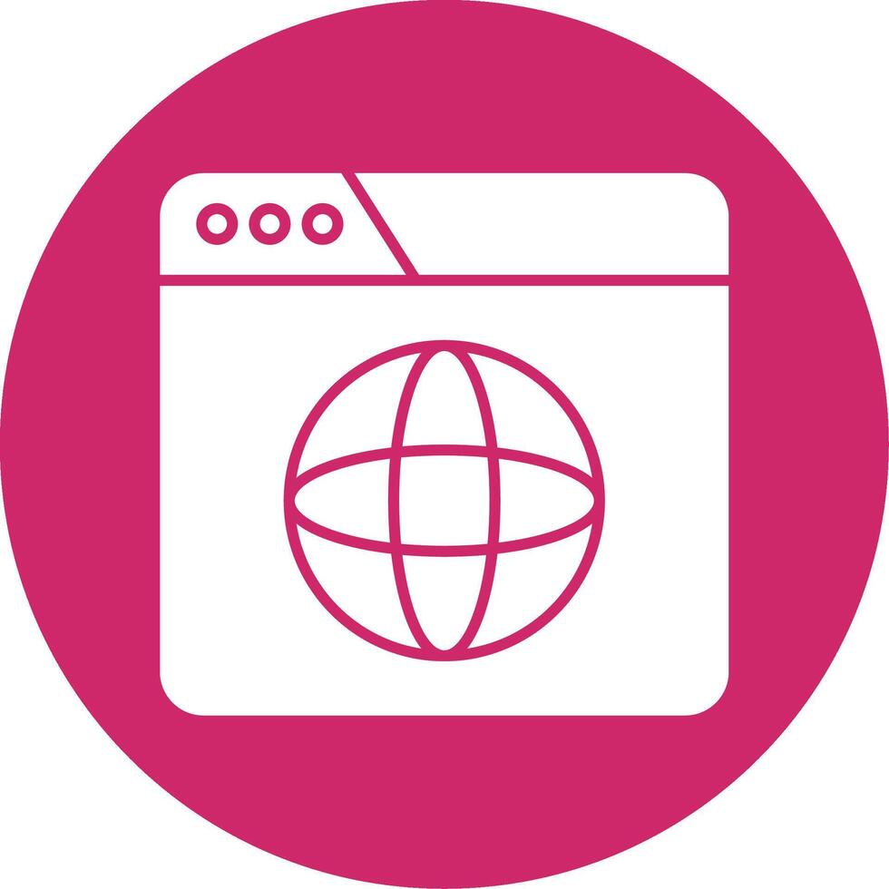 Website Glyph Circle Icon vector