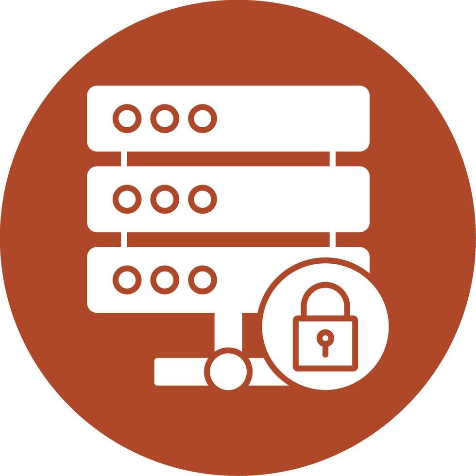 Locked Data Glyph Circle Icon vector