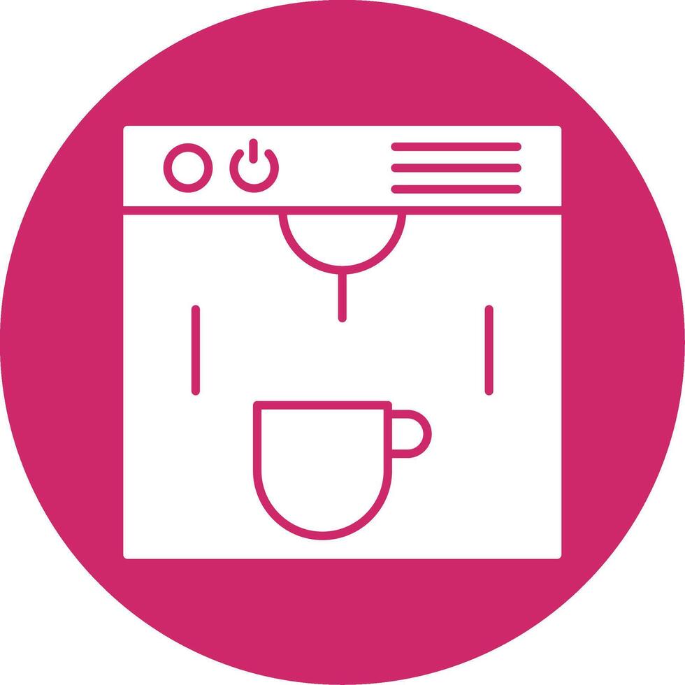 Coffe Maker Glyph Circle Icon vector