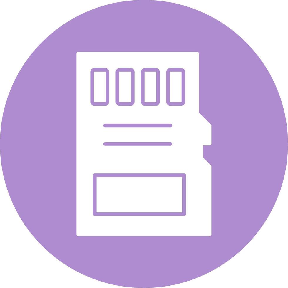 Sd Card Glyph Circle Icon vector