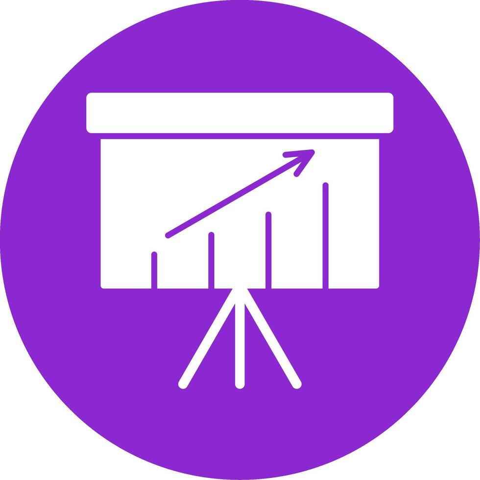Presentation Glyph Circle Icon vector