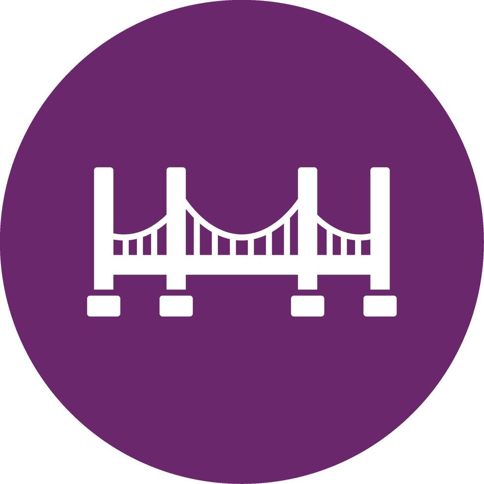 Bridge Glyph Circle Icon vector