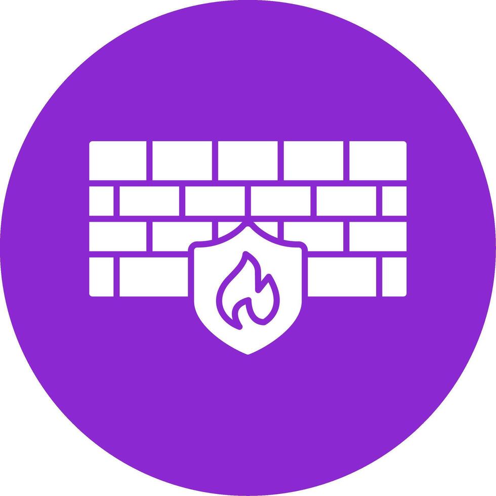 Firewall Glyph Circle Icon vector
