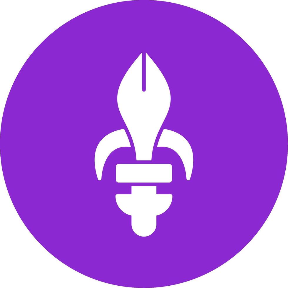 Fleur de lis Glyph Circle Icon vector