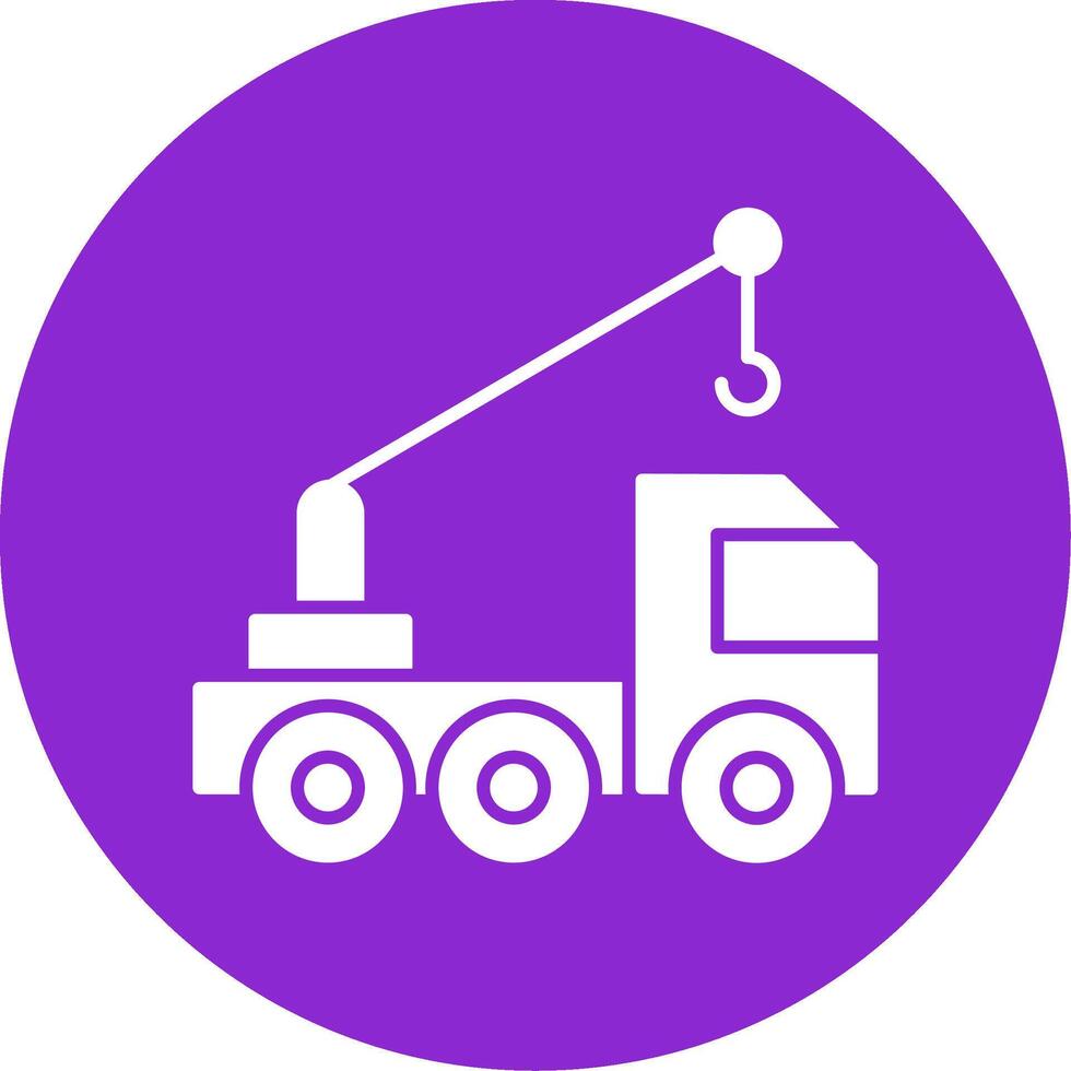 Crane Glyph Circle Icon vector