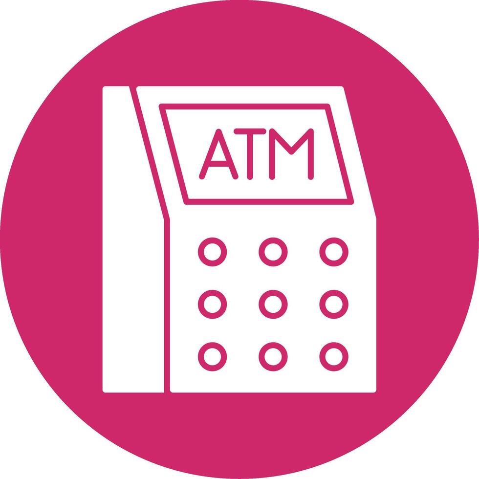 Atm Machine Glyph Circle Icon vector