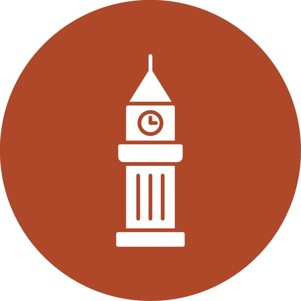 Tower Glyph Circle Icon vector