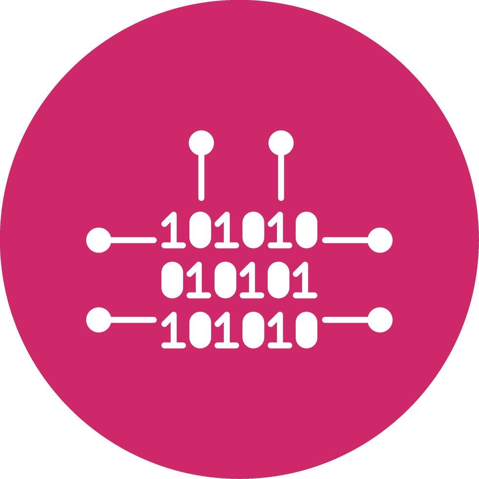 Binary Code Glyph Circle Icon vector