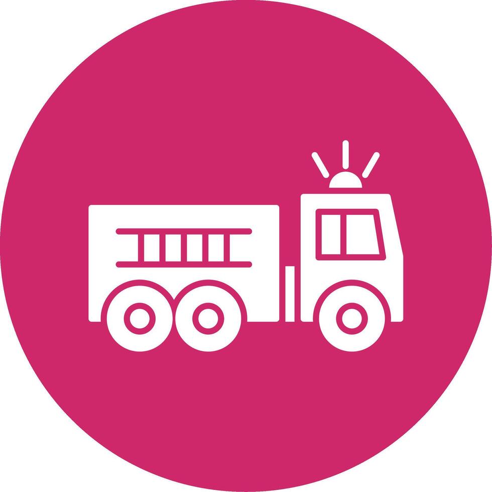 Fire Truck Glyph Circle Icon vector