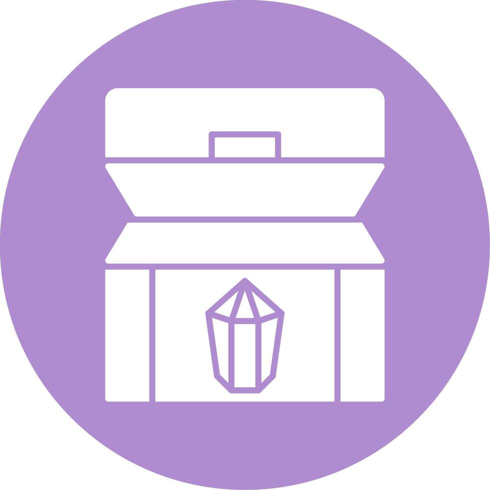 Treasure chest Glyph Circle Icon vector