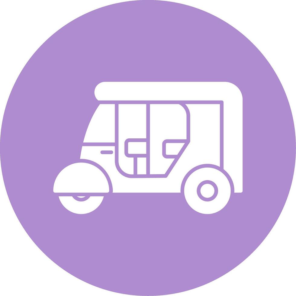 Rickshaw Glyph Circle Icon vector