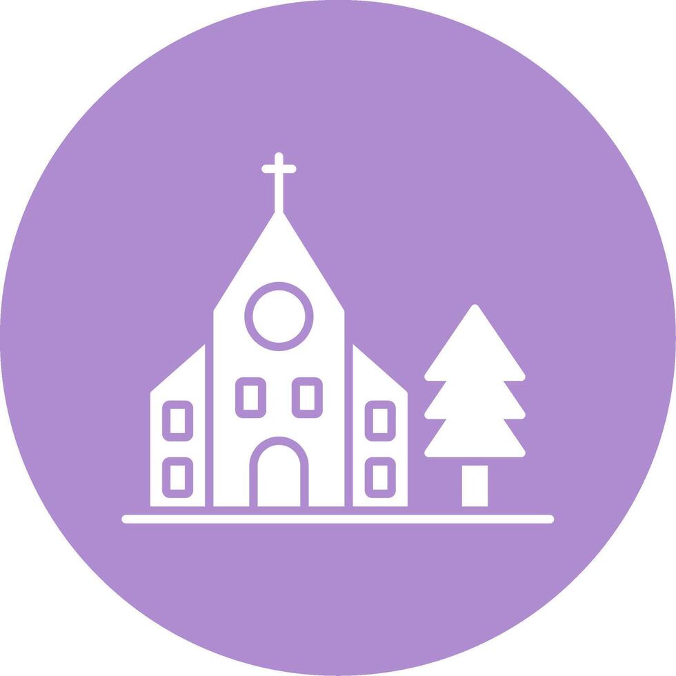 Church Glyph Circle Icon vector