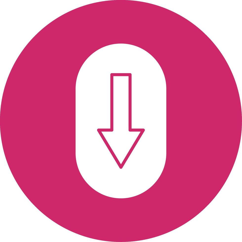 Scroll Down Glyph Circle Icon vector