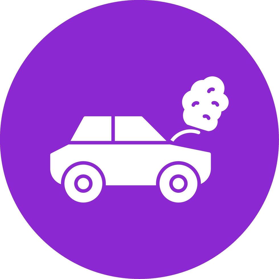 Broken Car Glyph Circle Icon vector