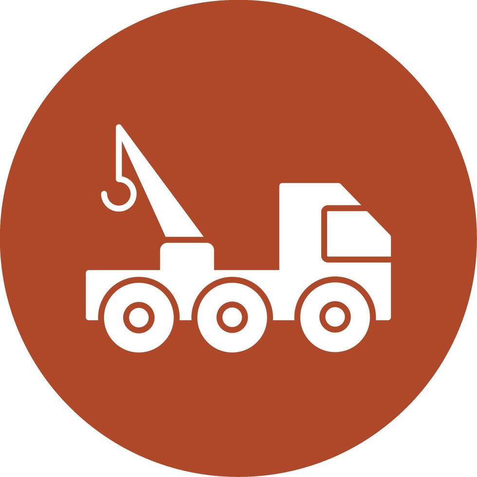 Tow Truck Glyph Circle Icon vector