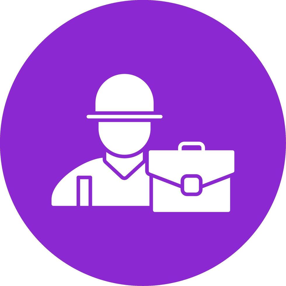 Worker Glyph Circle Icon vector