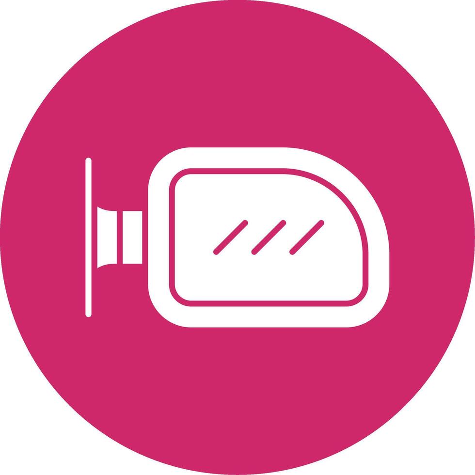 Side Mirror Glyph Circle Icon vector