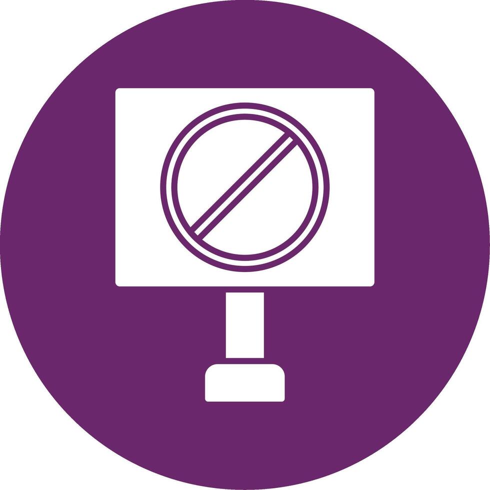 Forbidden Sign Glyph Circle Icon vector