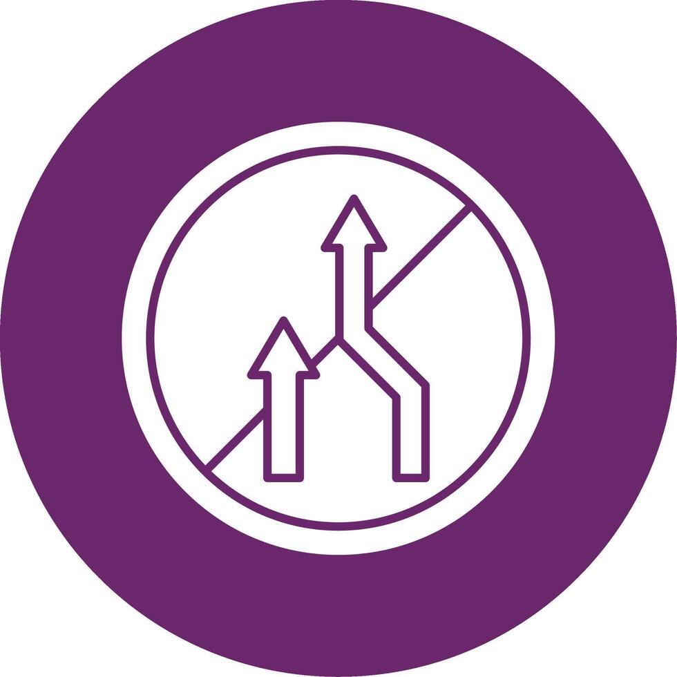 No Overtaking Glyph Circle Icon vector
