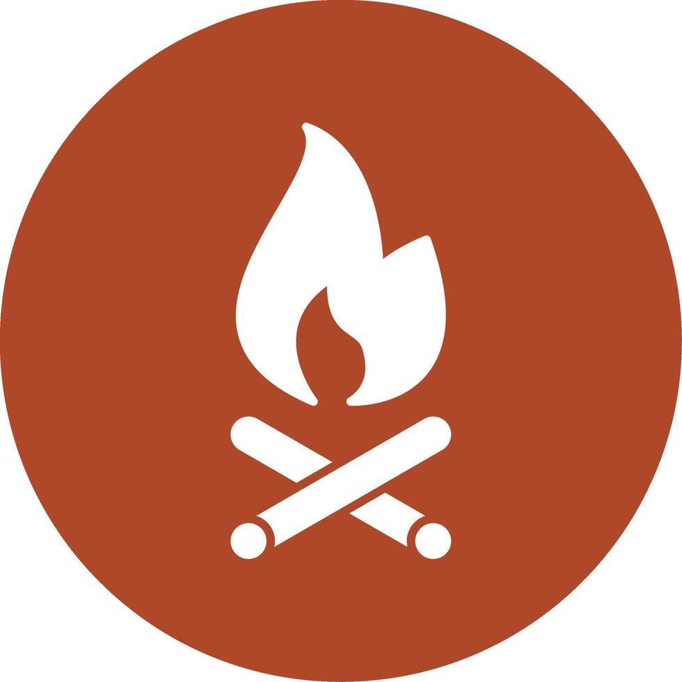 icono de círculo de glifo de fuego vector