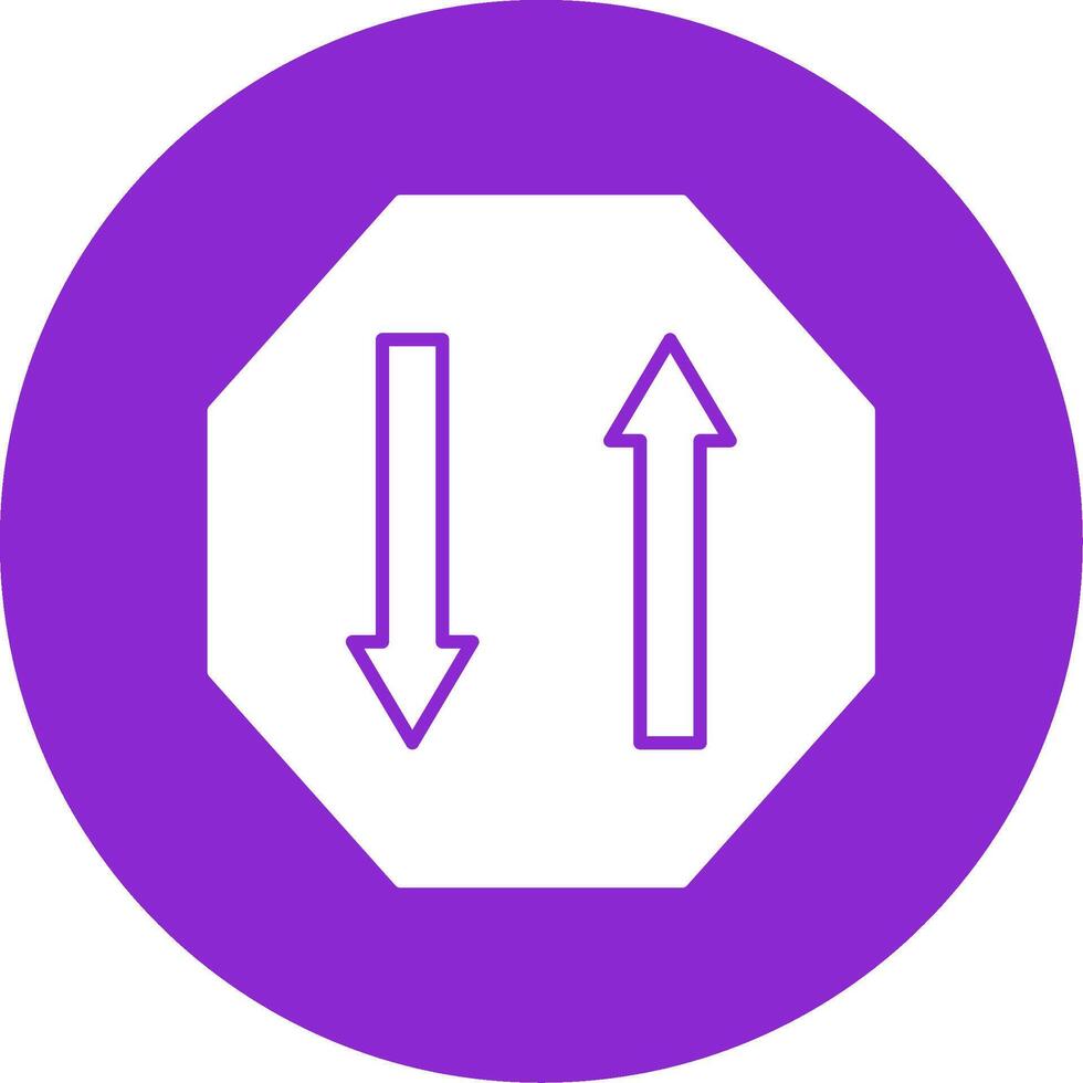 Two Way Glyph Circle Icon vector