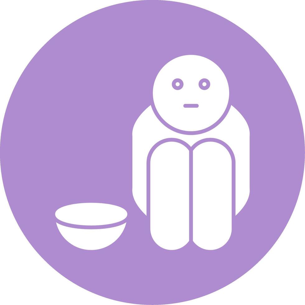 Hunger Glyph Circle Icon vector