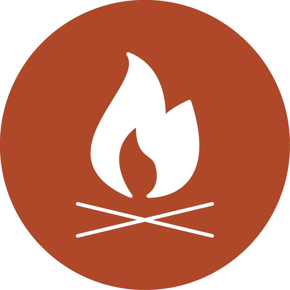 Fire Glyph Circle Icon vector