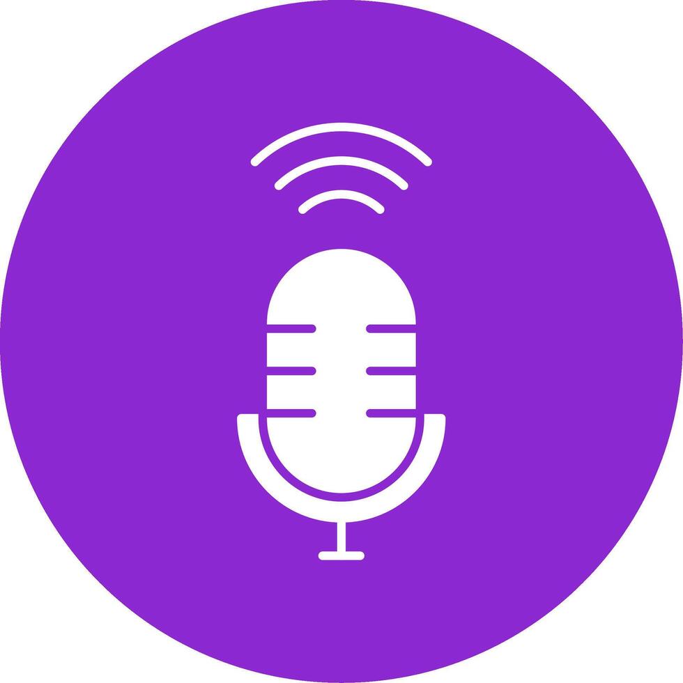 Voice Assistant Glyph Circle Icon vector