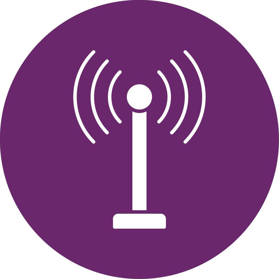 Antenna Glyph Circle Icon vector