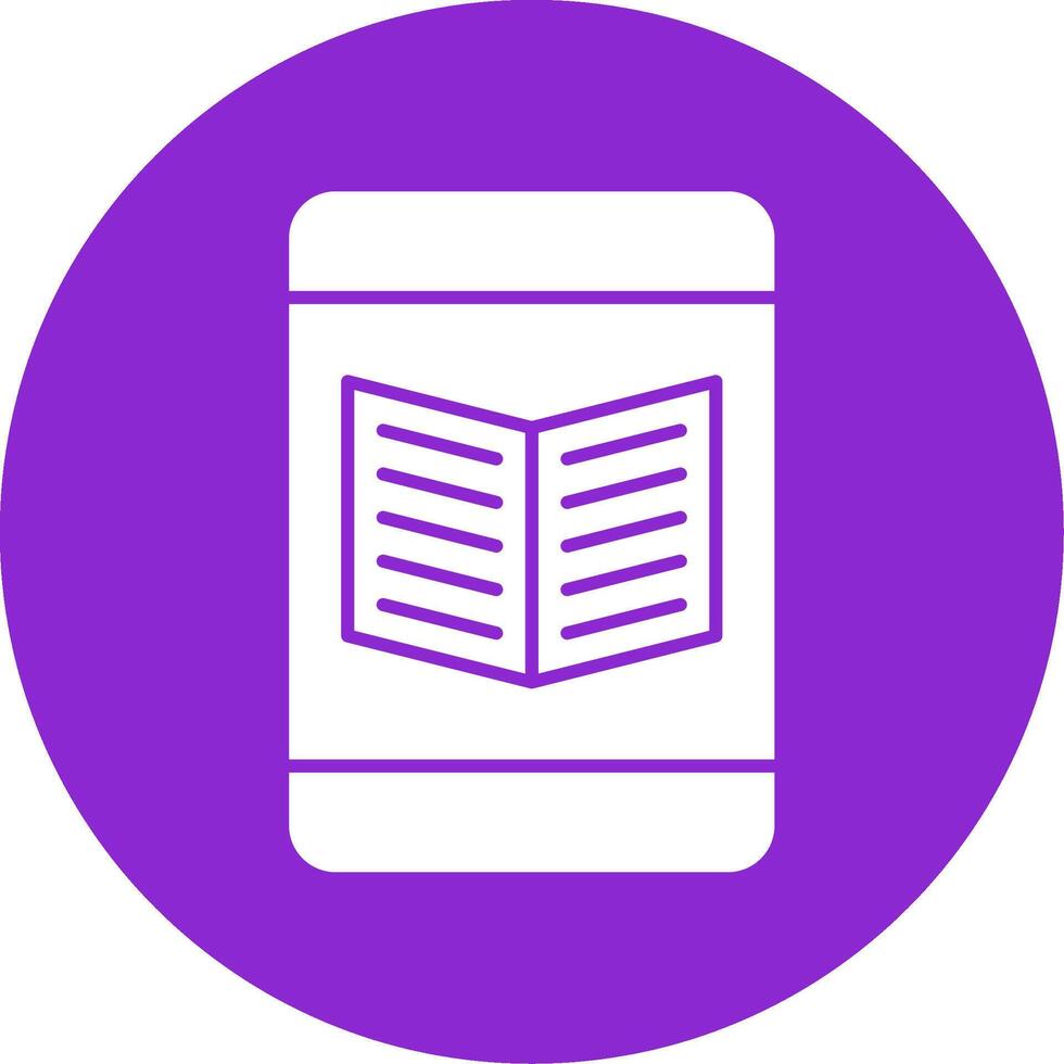 Ebook Glyph Circle Icon vector