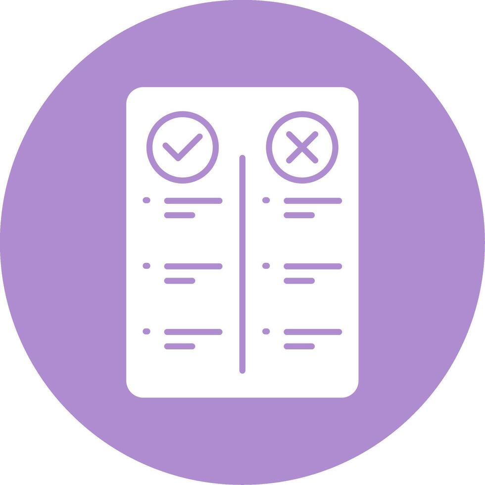 Pros And Cons Glyph Circle Icon vector