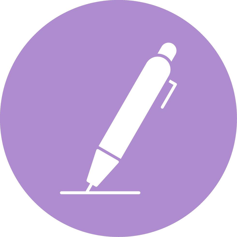 Pen Glyph Circle Icon vector
