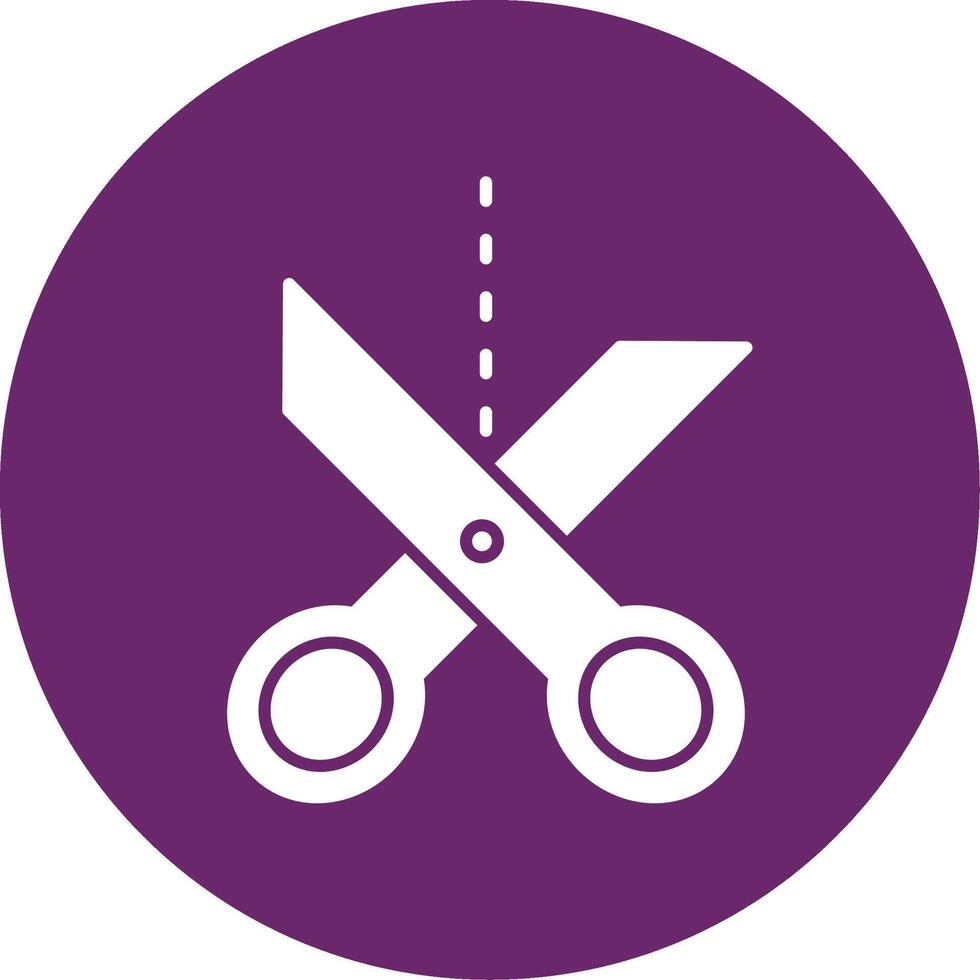 Scissor Glyph Circle Icon vector