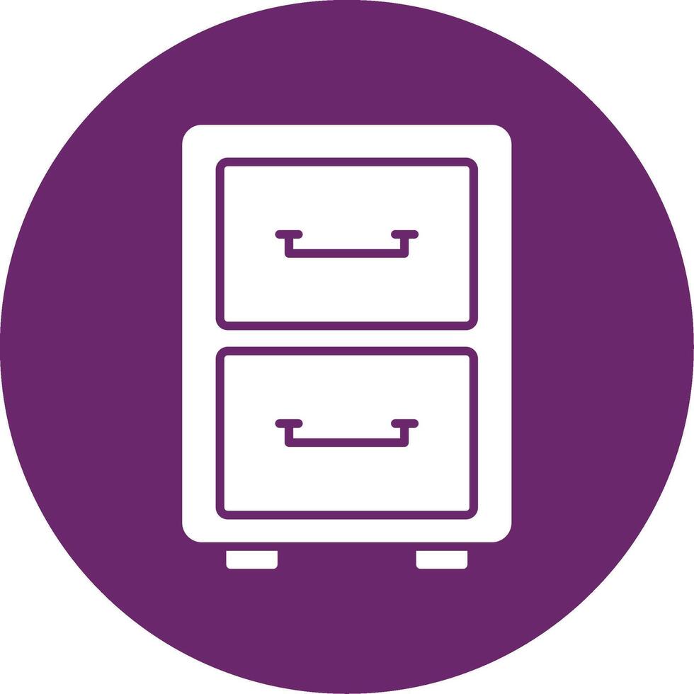 Filling Cabinet Glyph Circle Icon vector