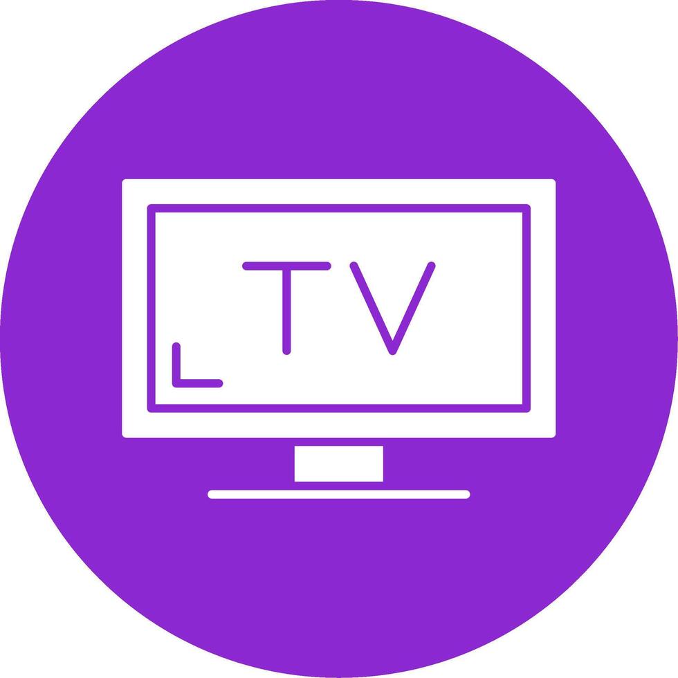 Tv Glyph Circle Icon vector