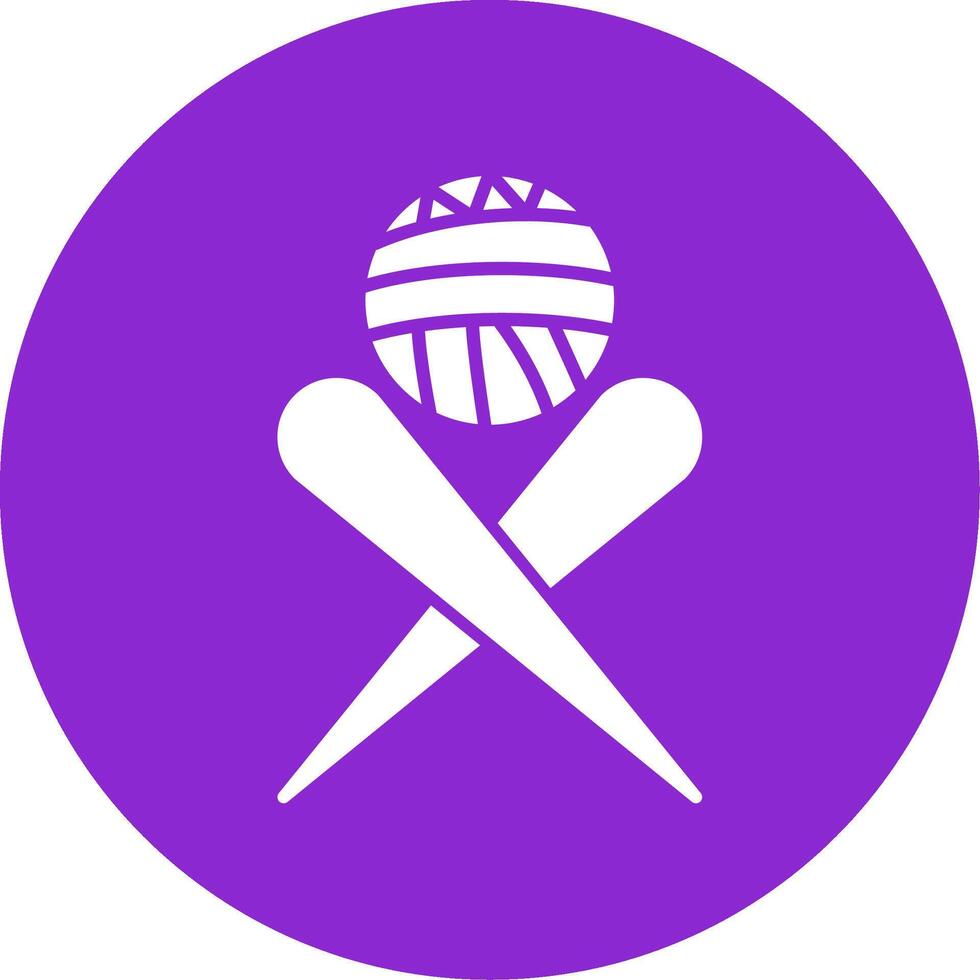 Knitting Needles Glyph Circle Icon vector