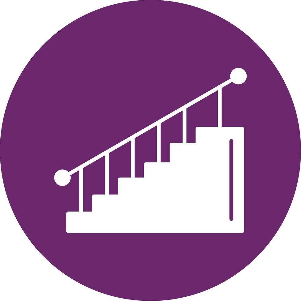 Stair Glyph Circle Icon vector