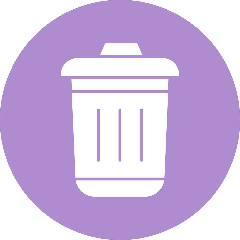 Dustbin Glyph Circle Icon vector