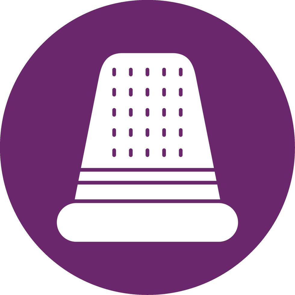 Thimble Glyph Circle Icon vector