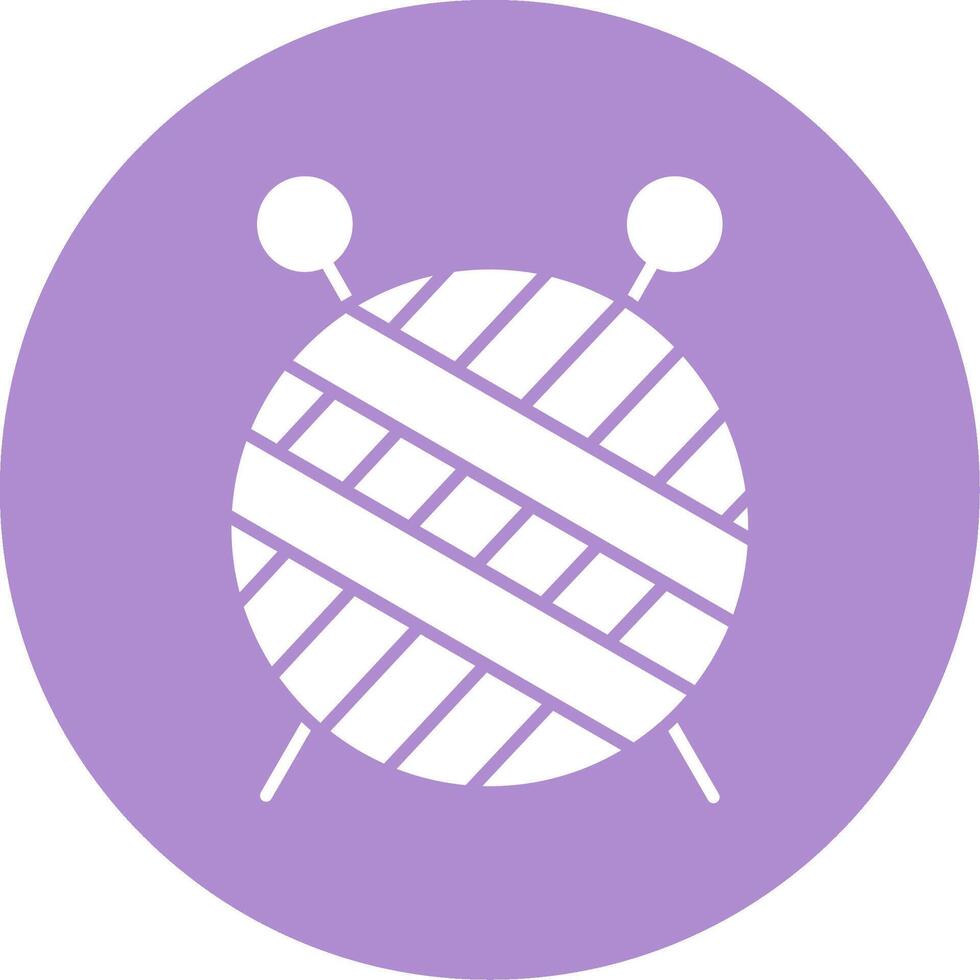 Knitting Glyph Circle Icon vector